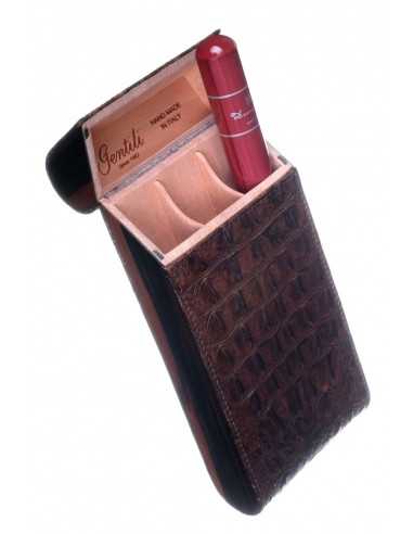 Чехол Gentili на 3 сигары SV3-Ebony-Croco - купить в интернет-магазине Havana Smoke