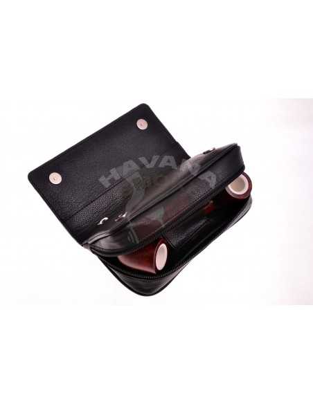 Сумка P&A для 2 трубок и табака 417ME-black - купить в интернет-магазине Havana Smoke