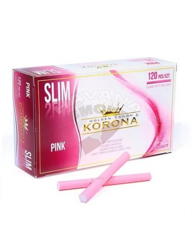 Сигаретные гильзы Korona - Slim Pink (120 шт) - купить в интернет-магазине Havana Smoke