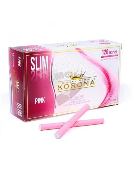 Сигаретные гильзы Korona - Slim Pink (120 шт) - купить в интернет-магазине Havana Smoke