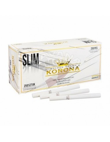 Сигаретные гильзы Korona - Slim WHITE (250 шт.) - купить в интернет-магазине Havana Smoke