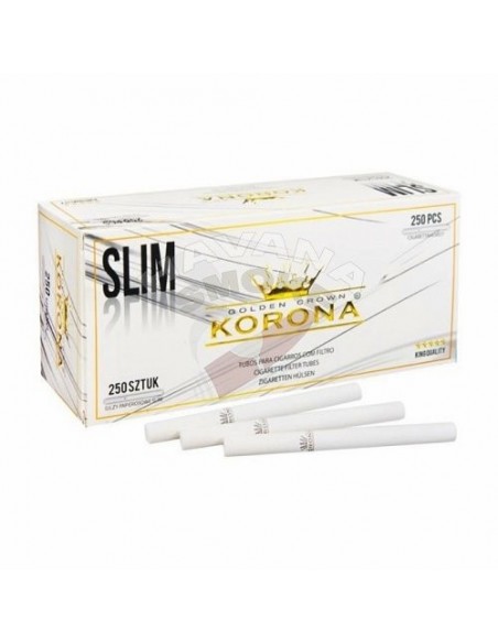 Сигаретные гильзы Korona - Slim WHITE (250 шт.) - купить в интернет-магазине Havana Smoke