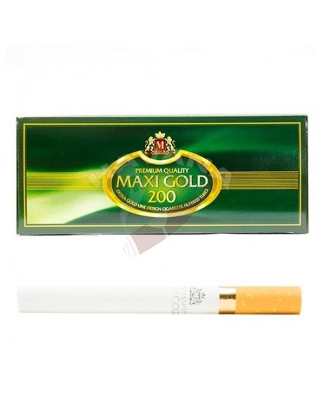 Сигаретные гильзы Maxi Gold (зеленые) - 200 шт. - купить в интернет-магазине Havana Smoke