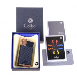 Купить Зажигалка сигарная Colibri Evo, черная-красное золото