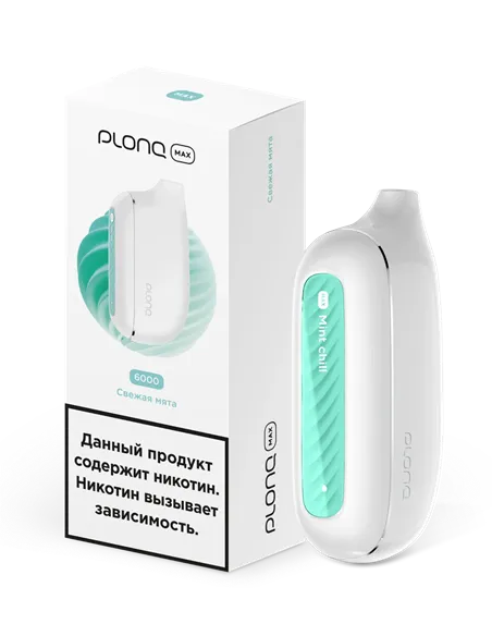 POD-система Plonq Max - Свежая мята (6000 затяжек) - 2% - (1 шт.)