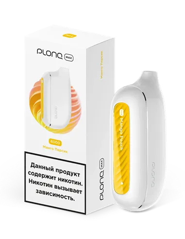 POD-система Plonq Max - Манго - Персик (6000 затяжек) - 2% - (1 шт.)
