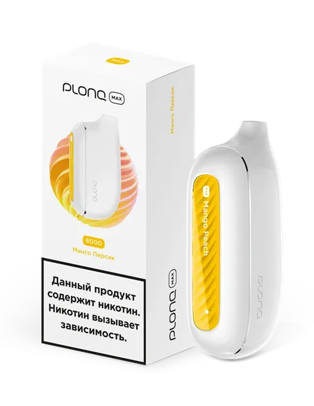 POD-система Plonq Max - Манго - Персик (6000 затяжек) - 2% - (1 шт.)