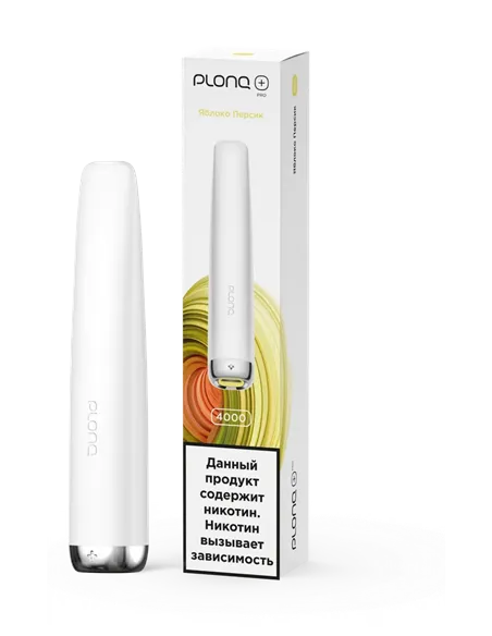 POD-система Plonq Plus Pro - Яблоко - Персик (4000 затяжек) - 2% - (1 шт.)