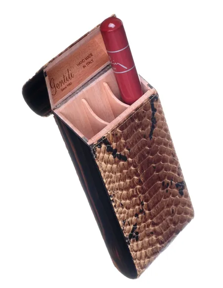 Чехол Gentili на 3 сигары SV3-Ebony-Pitone