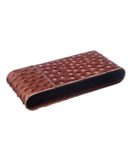 Чехол Gentili на 3 сигары SV3-Ebony-Struzzo