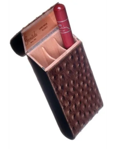 Чехол Gentili на 3 сигары SV3-Ebony-Struzzo