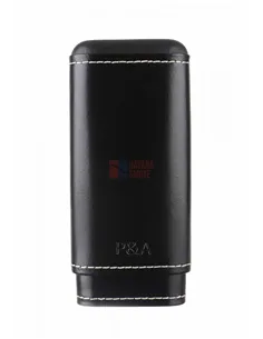 Чехол P&A на 3 сигары Черчилль Черный, натуральная кожа и кедр