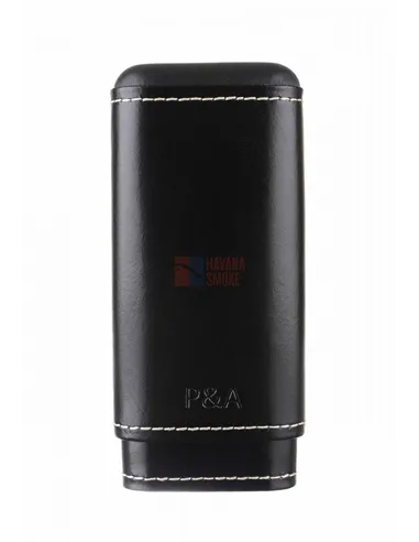 Чехол P&A на 3 сигары Черчилль Черный, натуральная кожа и кедр
