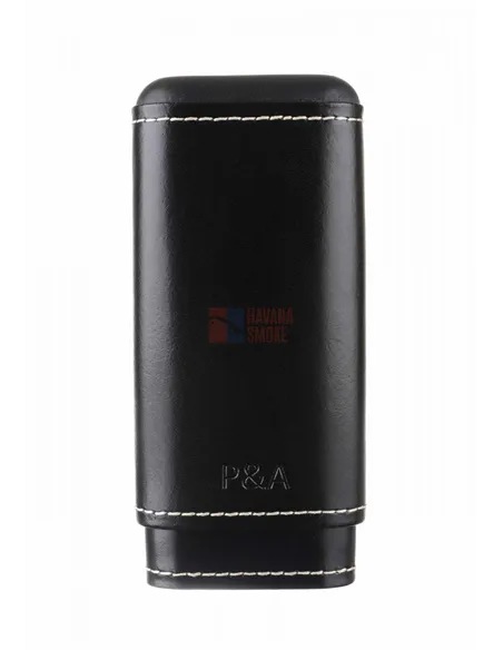 Чехол P&A на 3 сигары Черчилль Черный, натуральная кожа и кедр