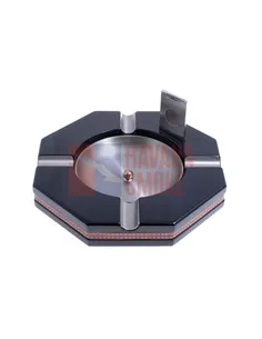 Пепельница Tom River на 4 сигары с гильотиной, Черный лак 524-501