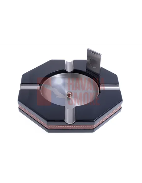 Пепельница Tom River на 4 сигары с гильотиной, Черный лак 524-501