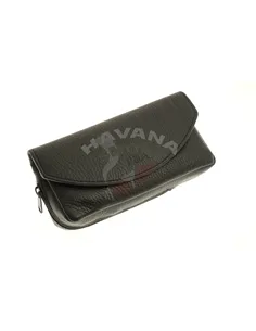 Сумка P&A для трубки и табака, натуральная кожа, черная