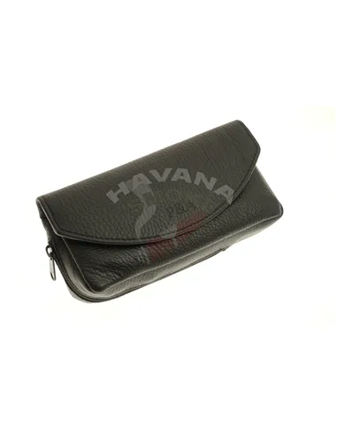 Сумка P&A для трубки и табака, натуральная кожа, черная