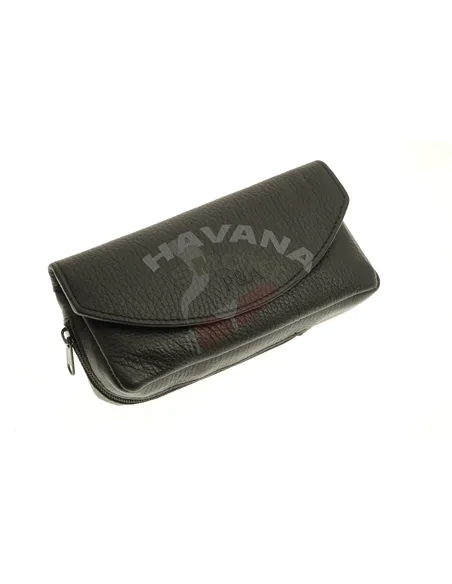 Сумка P&A для трубки и табака, натуральная кожа, черная