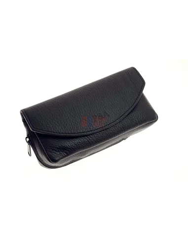 Сумка P&A для трубки и табака, натуральная кожа, черная