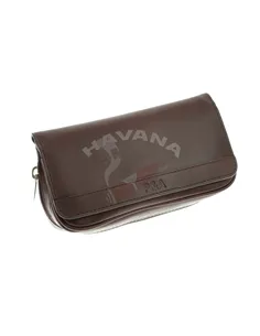 Сумка P&A для 2 трубок и табака, натуральная кожа 417ME-Brown-gloss