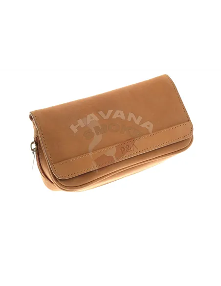 Сумка P&A для 2 трубок и табака, натуральная кожа 417ME-Vintage