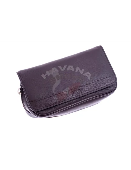 Сумка P&A для 2 трубок и табака, натуральная кожа 417ME-Brown-matt