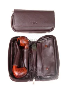 Сумка P&A для 2 трубок и табака, натуральная кожа 415-M