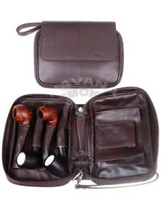 Сумка P&A для 4 трубок и табака, натуральная кожа 418-M