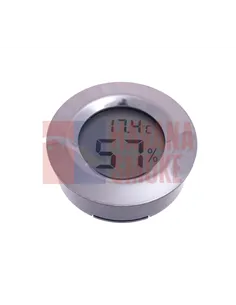 Термо-Гигрометр цифровой круглый, серебро