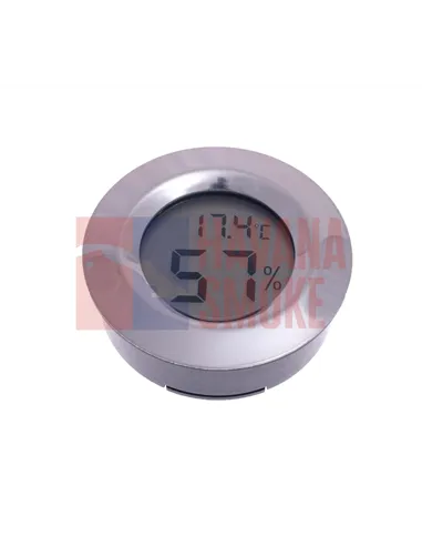 Термо-Гигрометр цифровой круглый, серебро