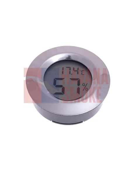 Термо-Гигрометр цифровой круглый, серебро