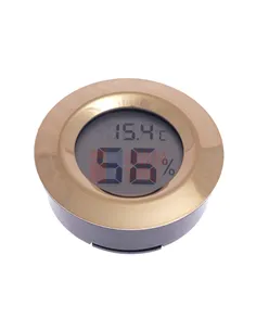 Термо-Гигрометр цифровой круглый, золото 596-504