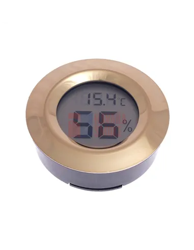 Термо-Гигрометр цифровой круглый, золото 596-504