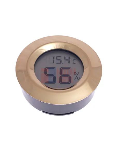 Термо-Гигрометр цифровой круглый, золото 596-504