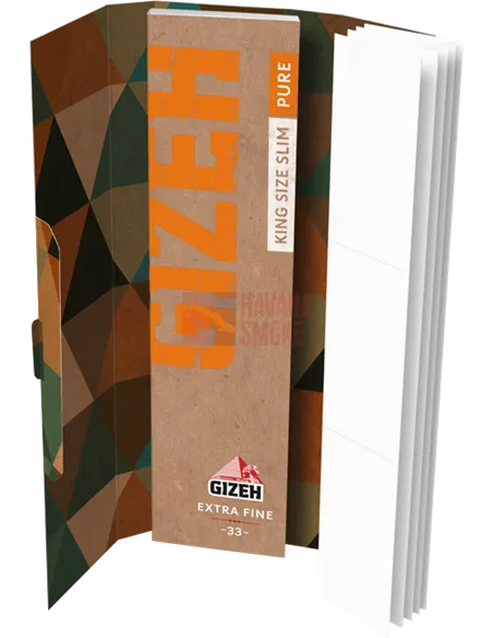 Сигаретная бумага Gizeh Pure King Size Slim Extra Fine + Tips