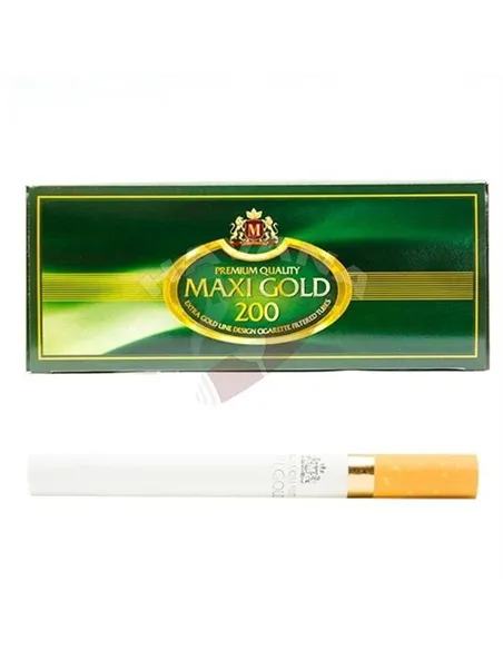 Сигаретные гильзы Maxi Gold (зеленые) - 200 шт.