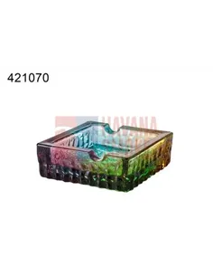 42107A Пепельница для 2-х сигар цветное стекло 13х13х4,7 см