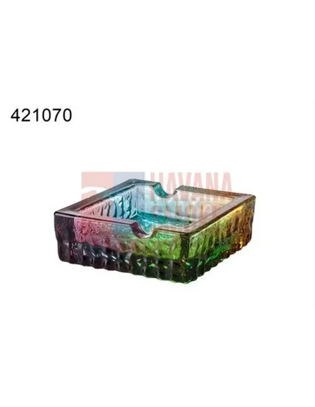 42107A Пепельница для 2-х сигар цветное стекло 13х13х4,7 см