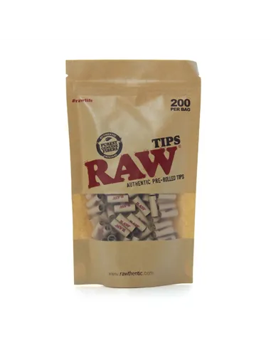 Фильтры RAW PRE-ROLLED TIPS: 200 PER BAG