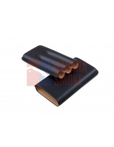 Чехол P&A на 3 сигары Cohiba Behike 56 (диаметром до 24 мм), кожа, черный - купить в интернет-магазине Havana Smoke