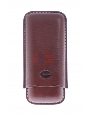 Чехол Jemar на 2 сигары, натуральная кожа 464-2-Brown - купить в интернет-магазине Havana Smoke