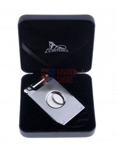 Гильотина Lubinski, нержавеющая сталь, серебристая в рубчик FTL60-2 - купить в интернет-магазине Havana Smoke
