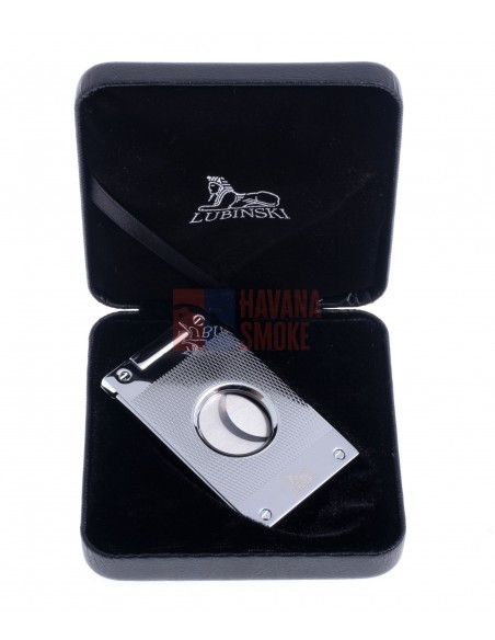 Гильотина Lubinski, нержавеющая сталь, серебристая в рубчик FTL60-2 - купить в интернет-магазине Havana Smoke
