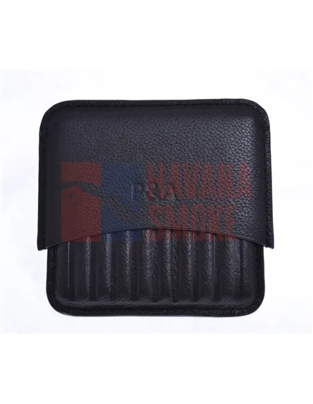 Сигаретница P&A на 10 штук, натуральная кожа, черная