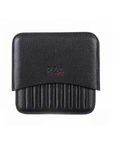 Сигаретница P&A на 10 штук, натуральная кожа, черная