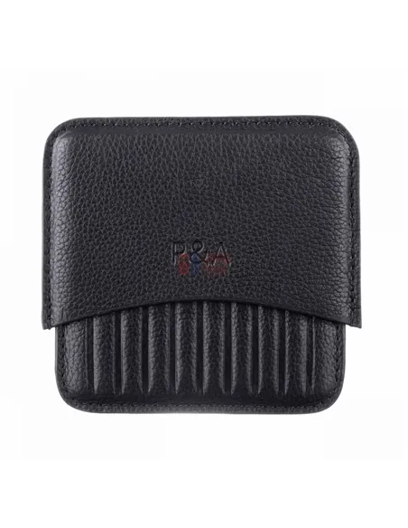 Сигаретница P&A на 10 штук, натуральная кожа, черная