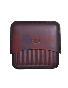 Сигаретница P&A на 10 штук, натуральная кожа, коричневая