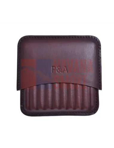 Сигаретница P&A на 10 штук, натуральная кожа, коричневая