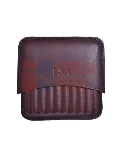 Сигаретница P&A на 10 штук, натуральная кожа, коричневая
